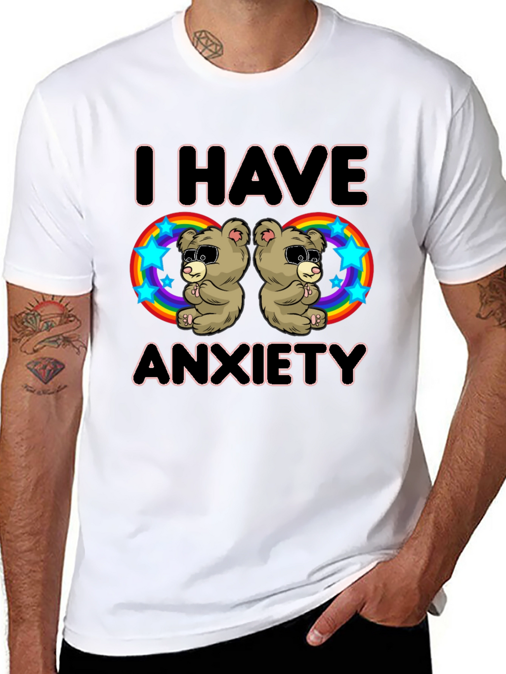 Anxiety Bear Graphic T-Shirt - Quirky Comfort