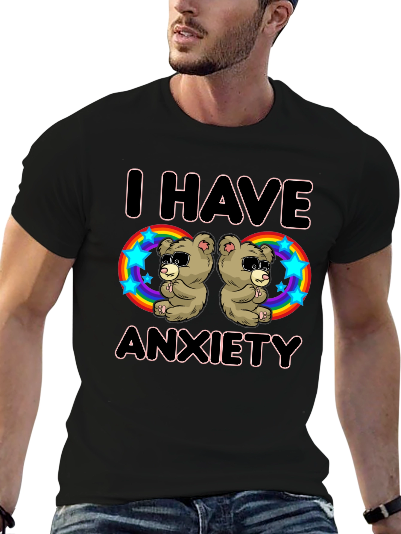 Anxiety Bear Graphic T-Shirt - Quirky Comfort