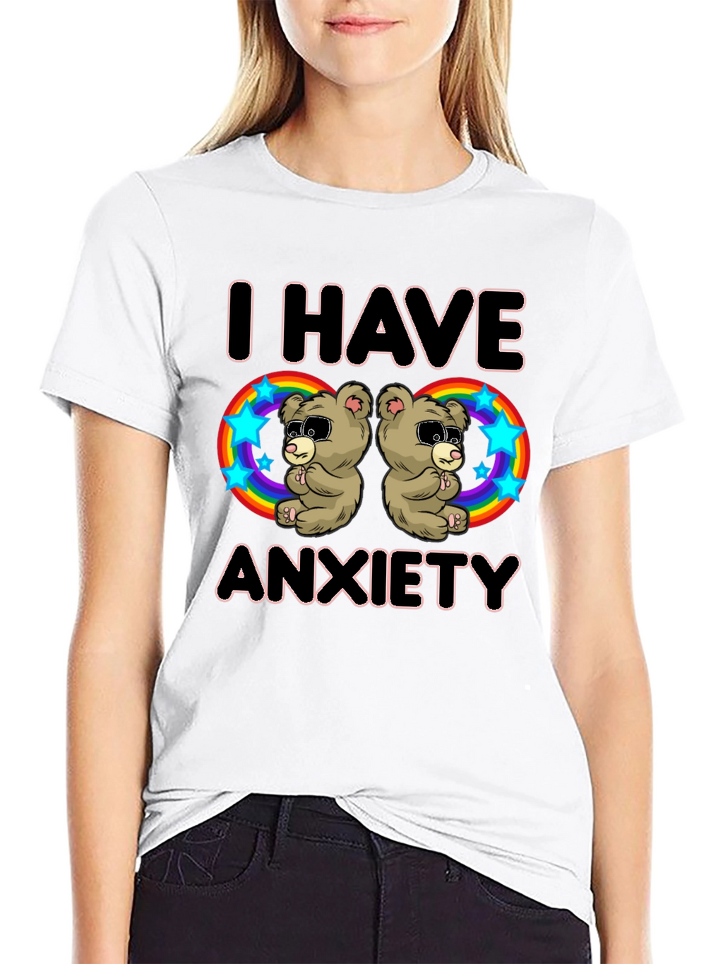 Anxiety Bear Graphic T-Shirt - Quirky Comfort