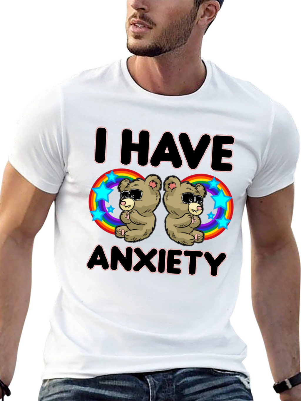 Anxiety Bear Graphic T-Shirt - Quirky Comfort