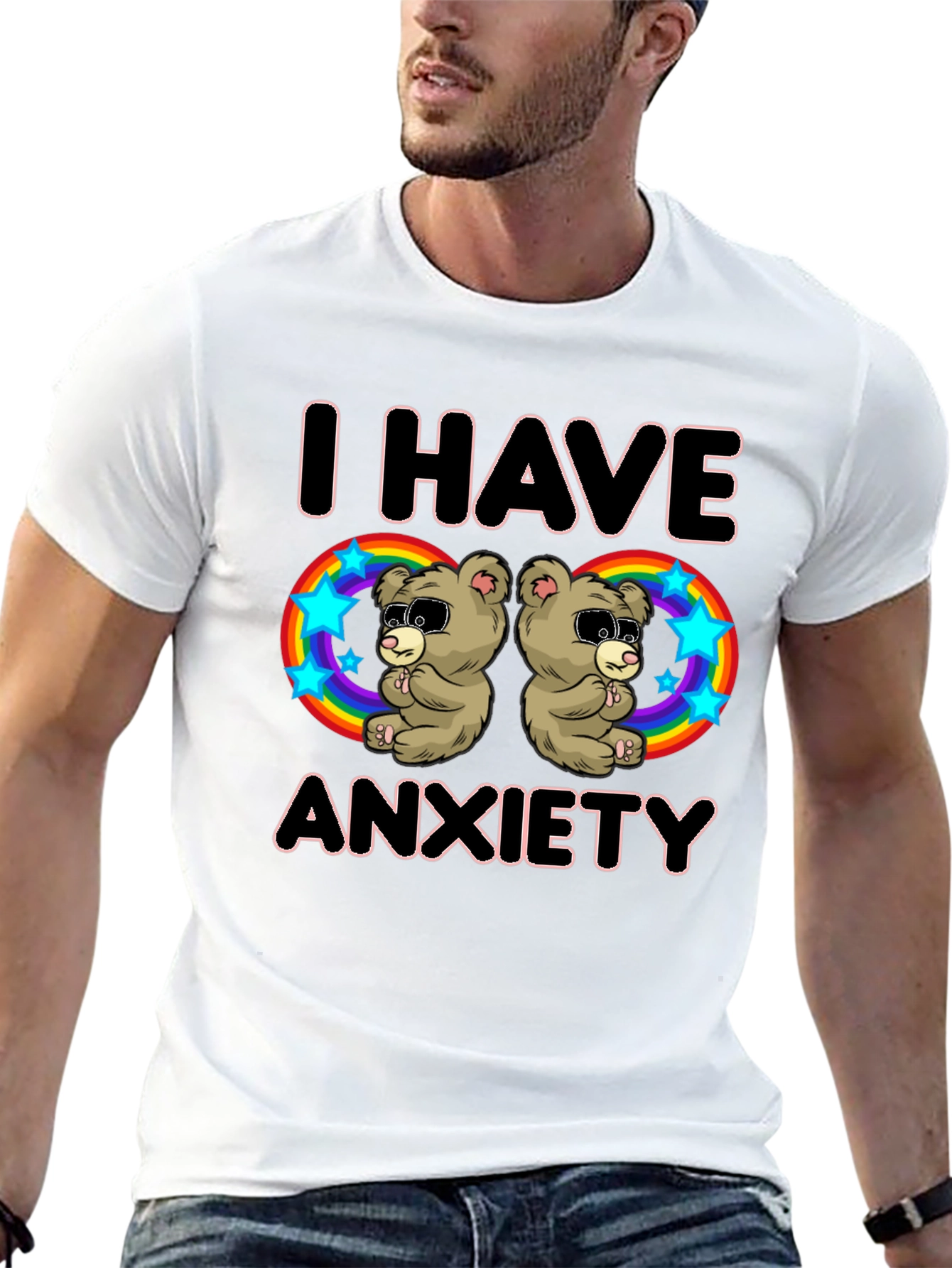 Anxiety Bear Graphic T-Shirt - Quirky Comfort