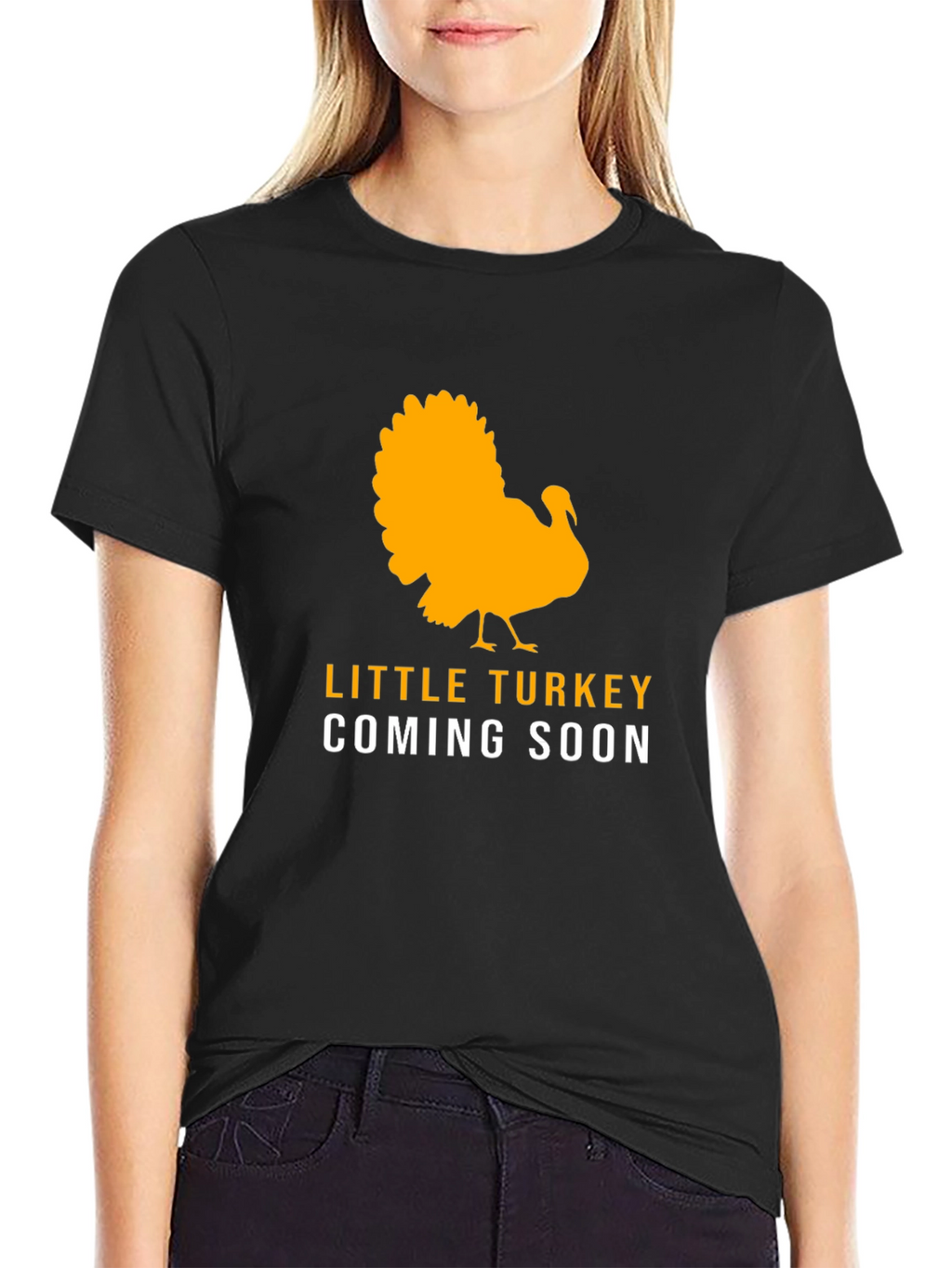 Little Turkey Coming Soon Black T-Shirt