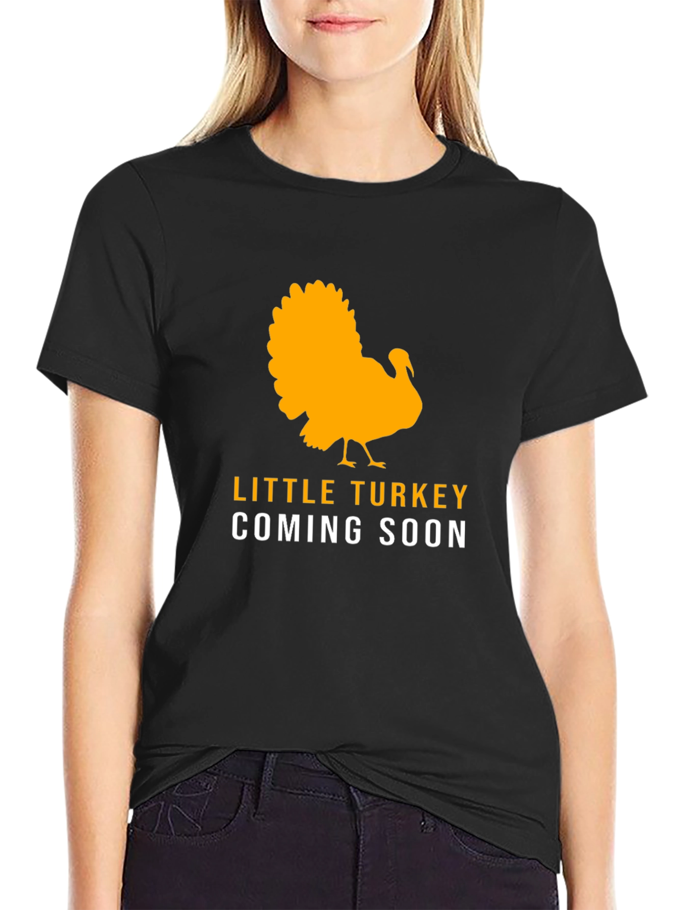 Little Turkey Coming Soon Black T-Shirt