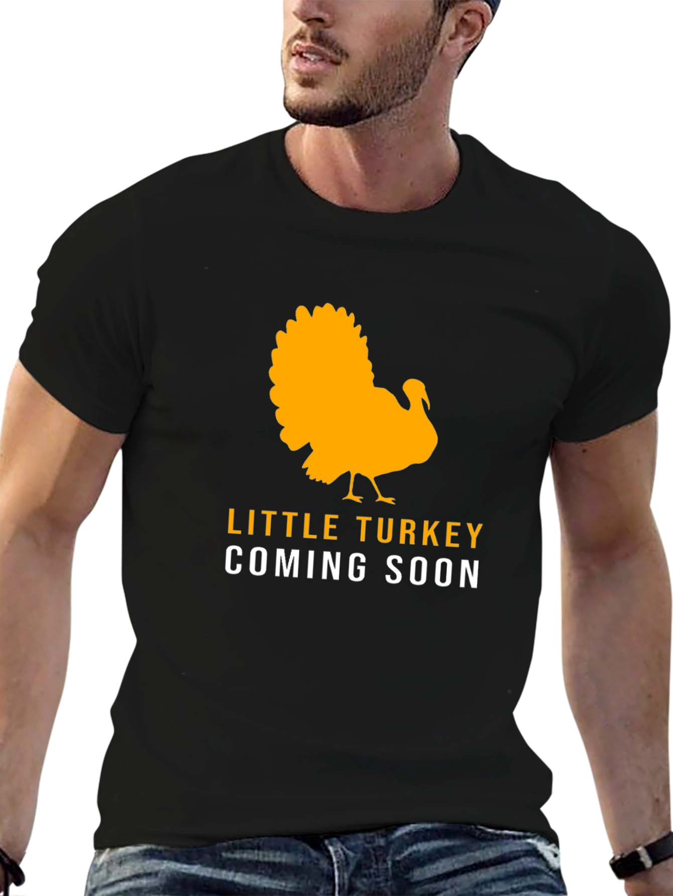 Little Turkey Coming Soon Black T-Shirt
