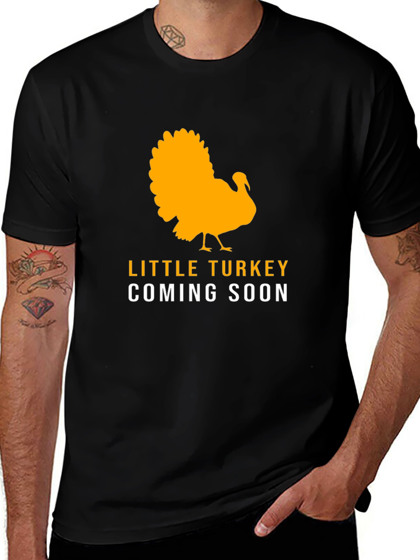 Little Turkey Coming Soon Black T-Shirt