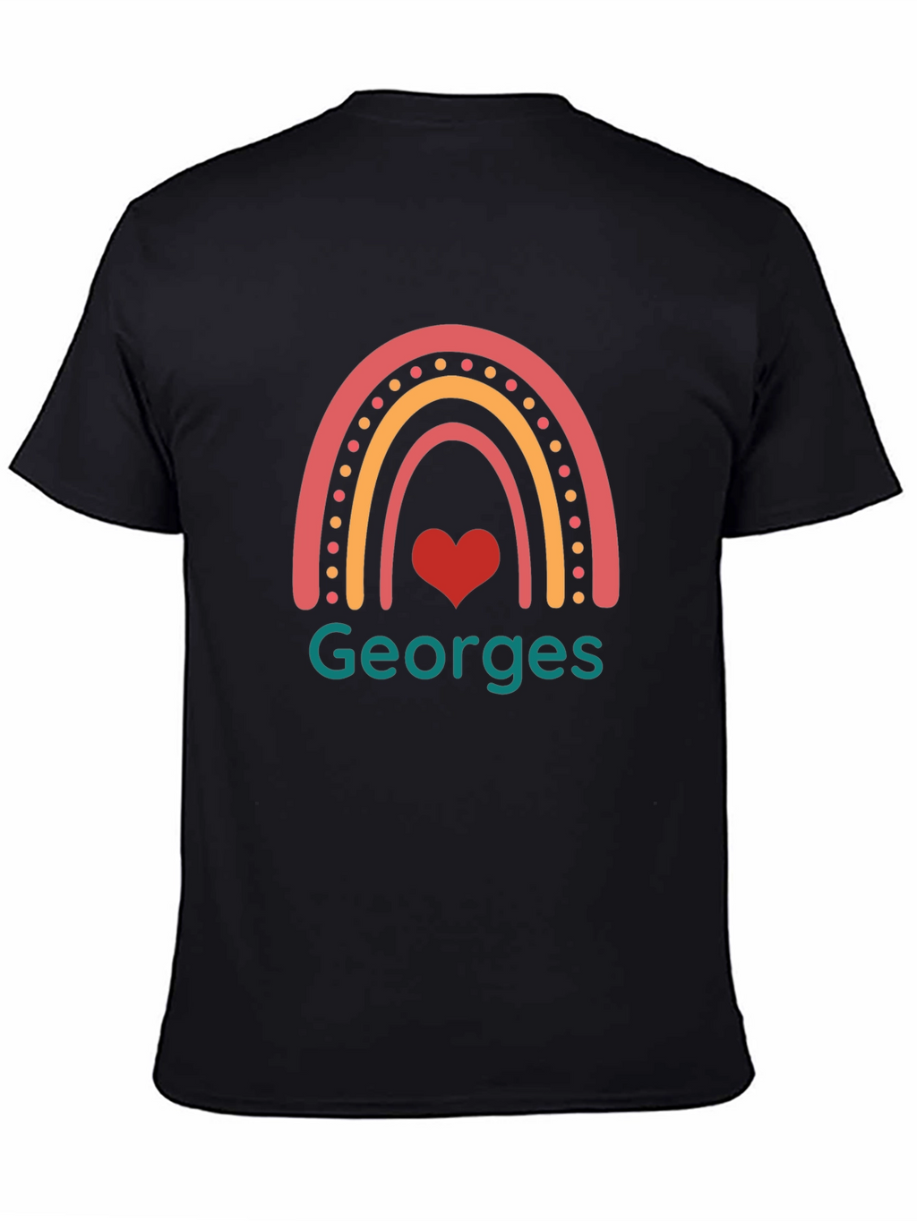 Personalized Georges Rainbow Heart T-Shirt