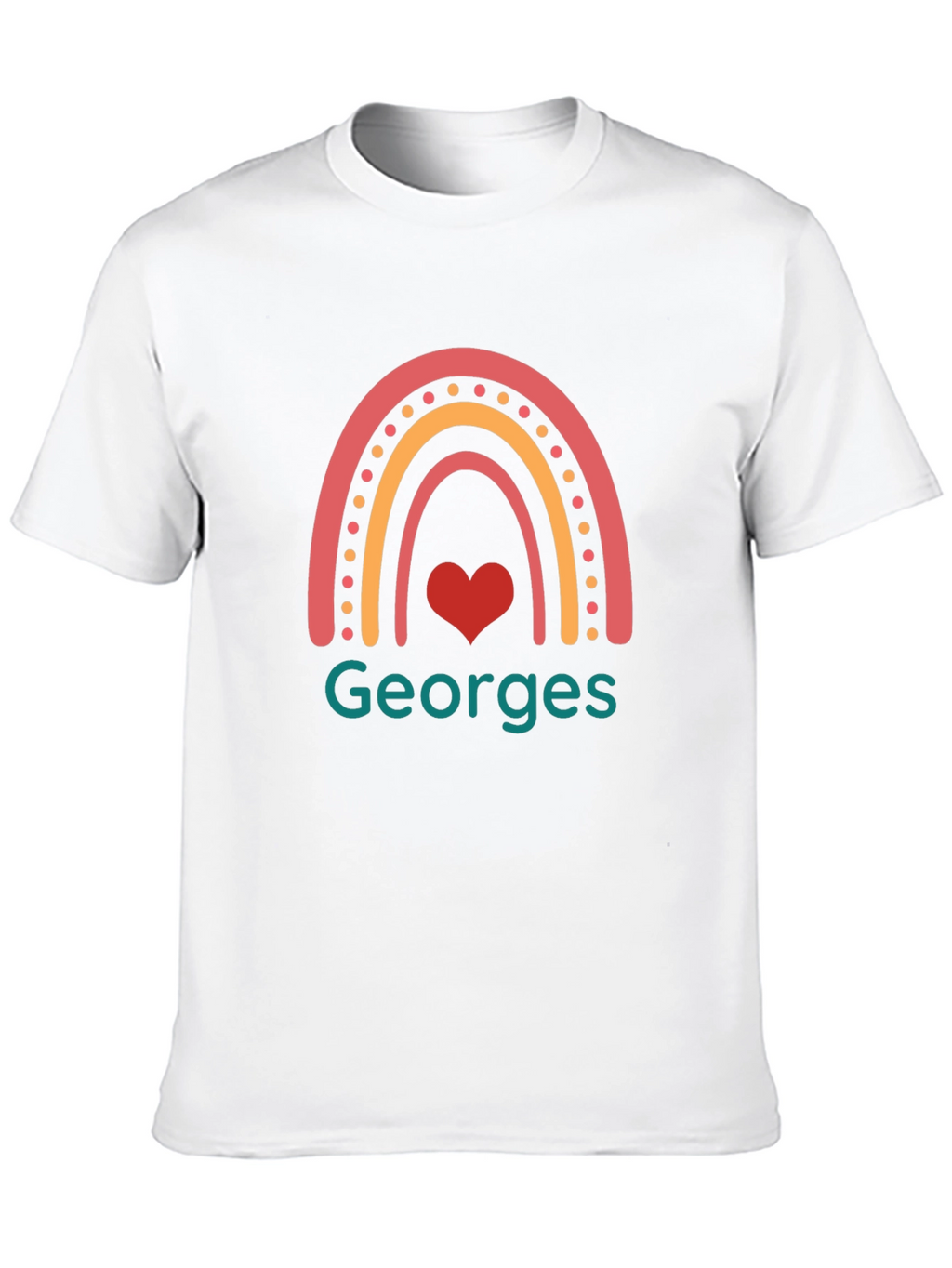 Personalized Georges Rainbow Heart T-Shirt
