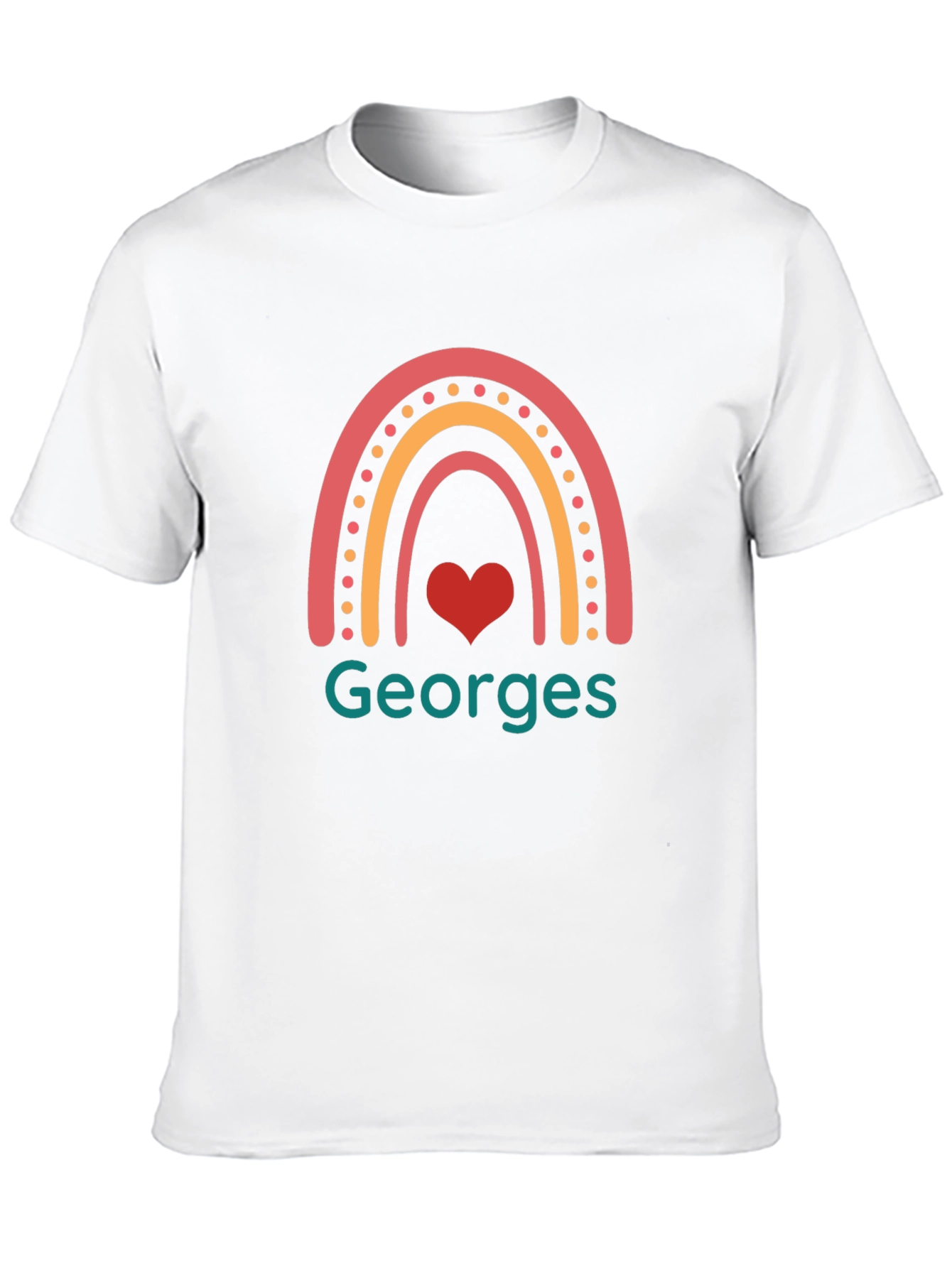 Personalized Georges Rainbow Heart T-Shirt