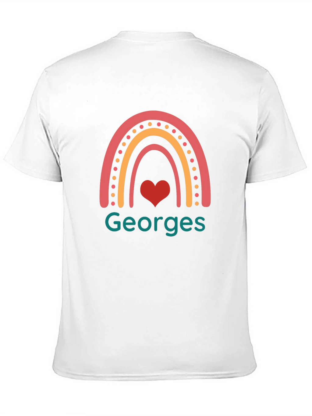 Personalized Georges Rainbow Heart T-Shirt