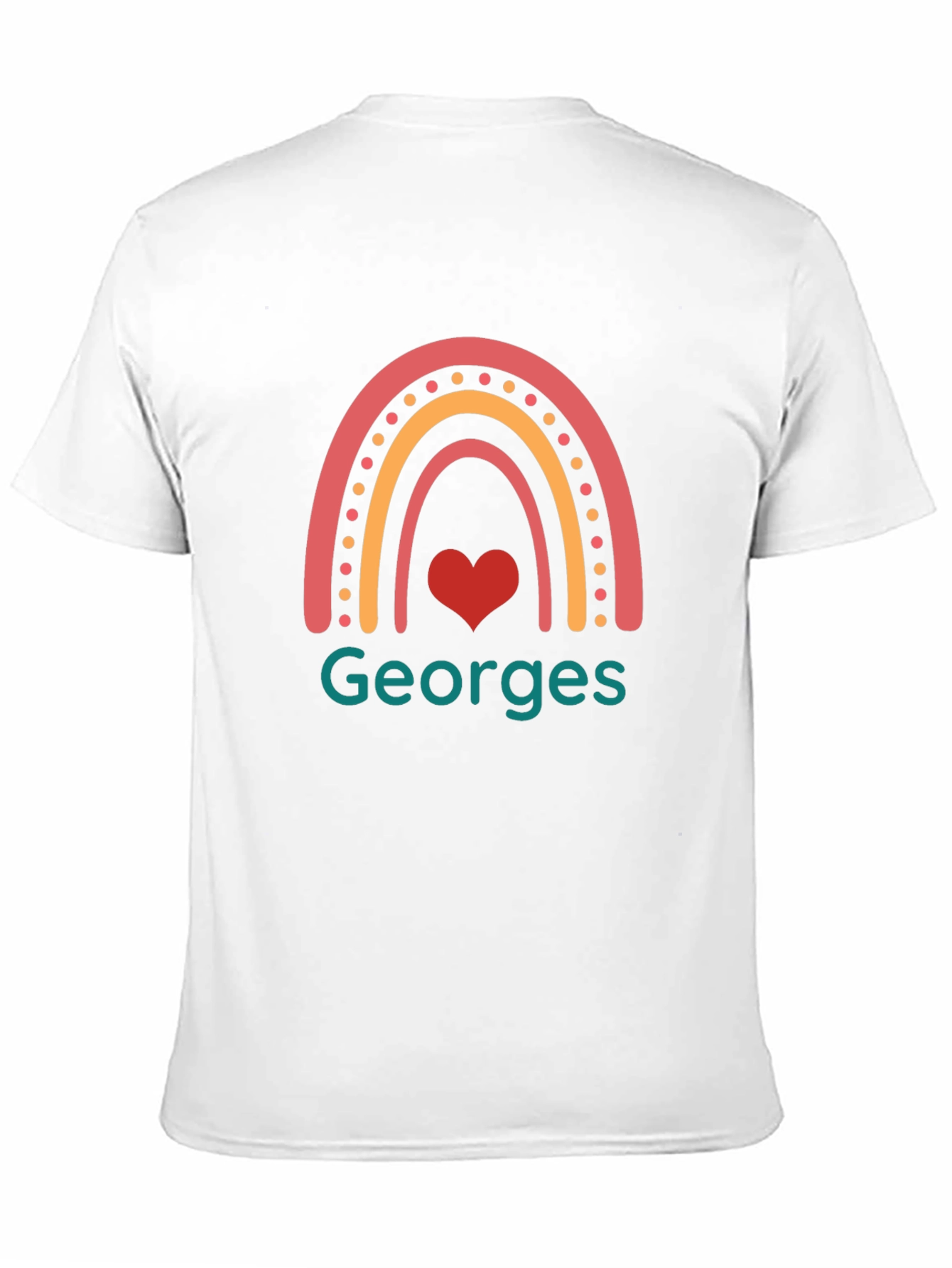 Personalized Georges Rainbow Heart T-Shirt