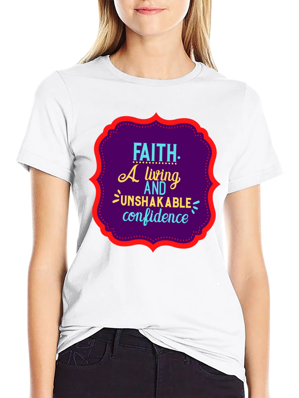 Faith Unshakable Confidence Black Graphic T-Shirt