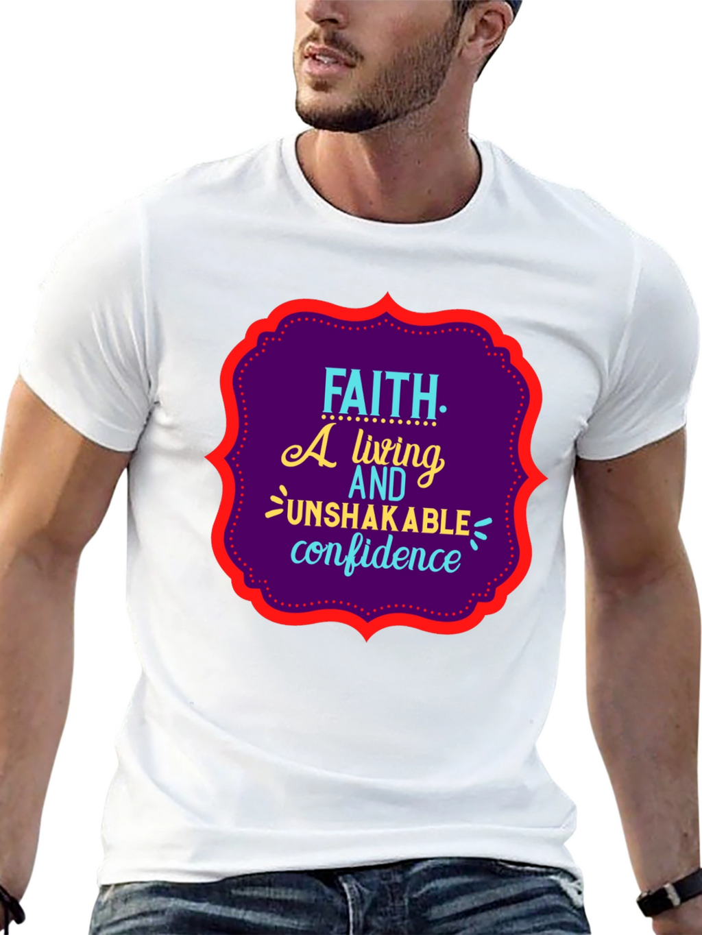 Faith Unshakable Confidence Black Graphic T-Shirt