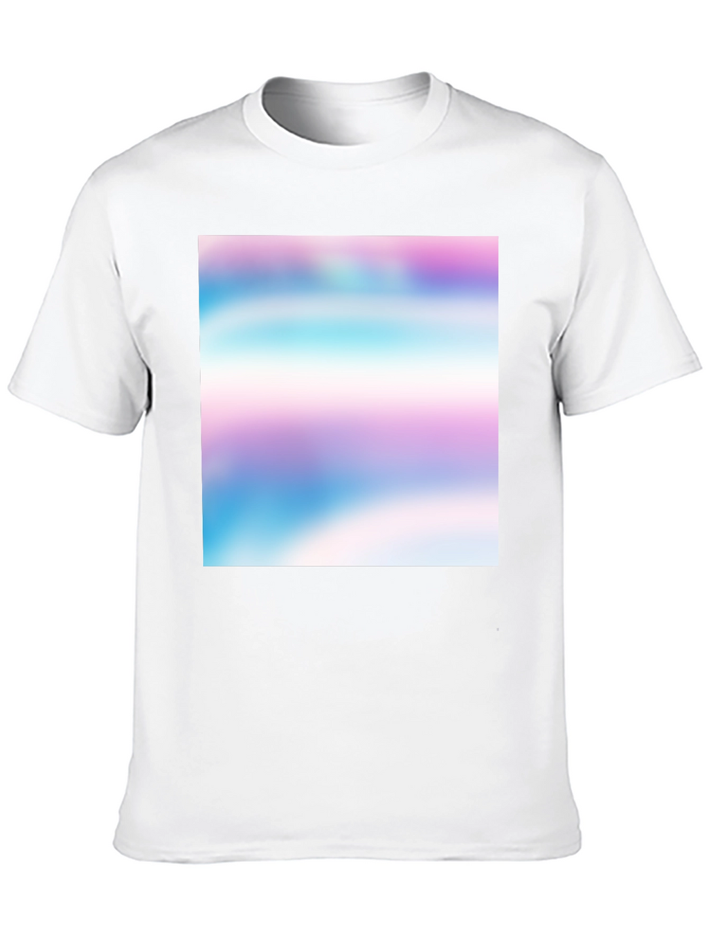 Black T-Shirt with Abstract Pastel Design