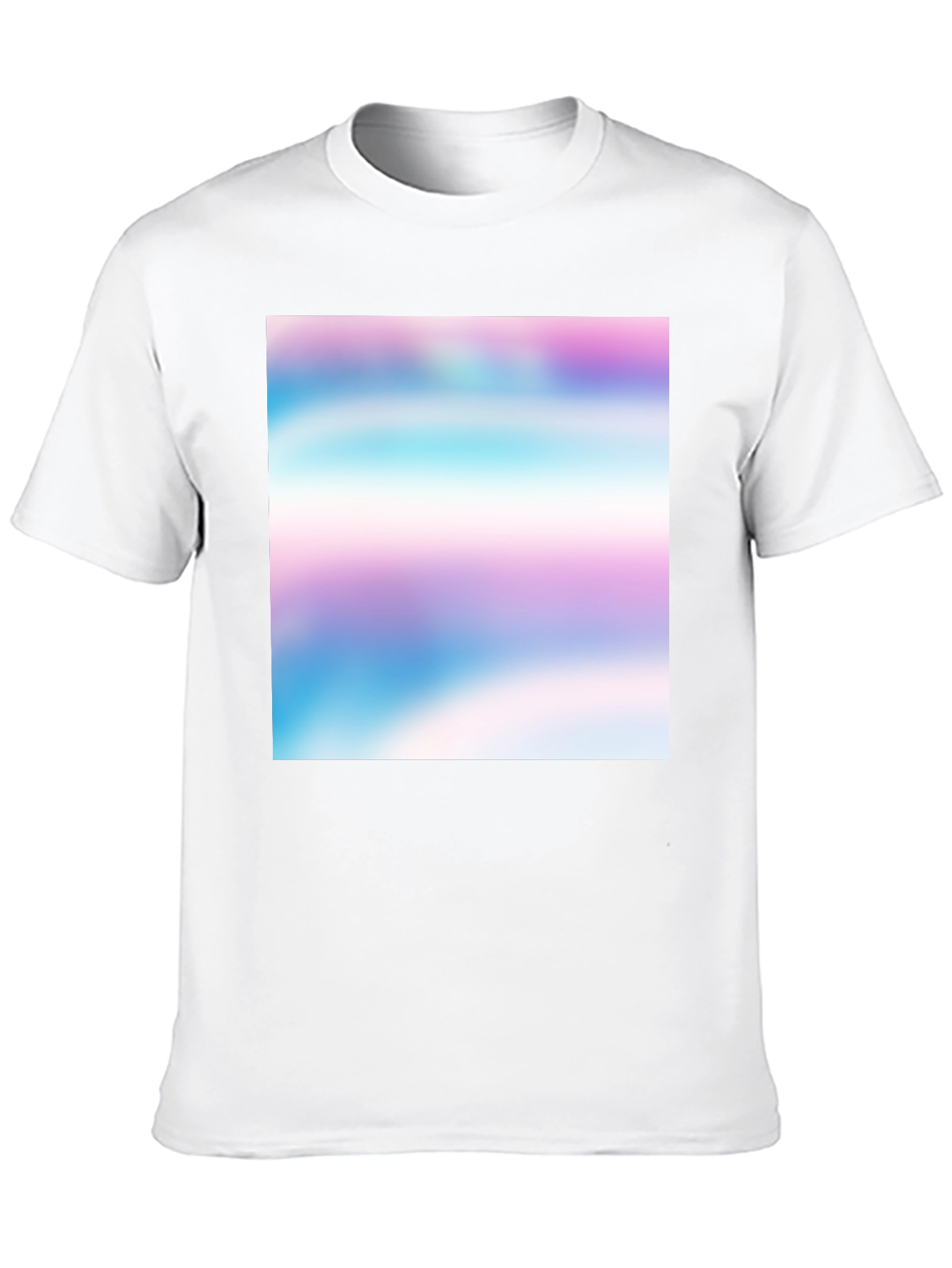 Black T-Shirt with Abstract Pastel Design
