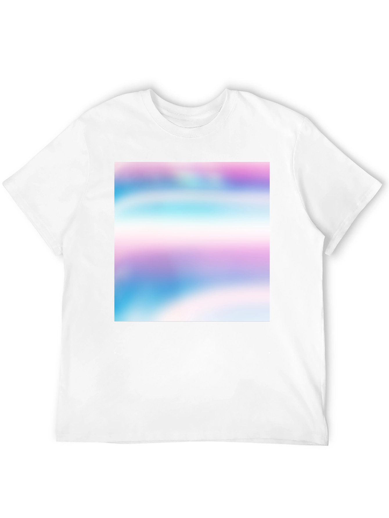 Black T-Shirt with Abstract Pastel Design