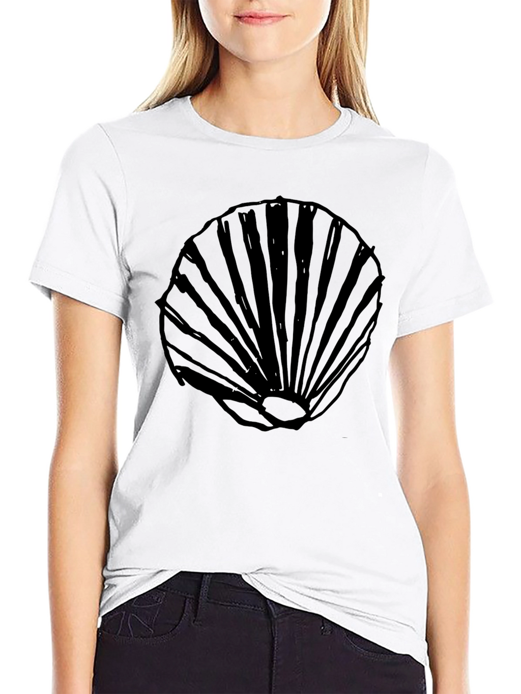 Black Seashell Graphic T-Shirt