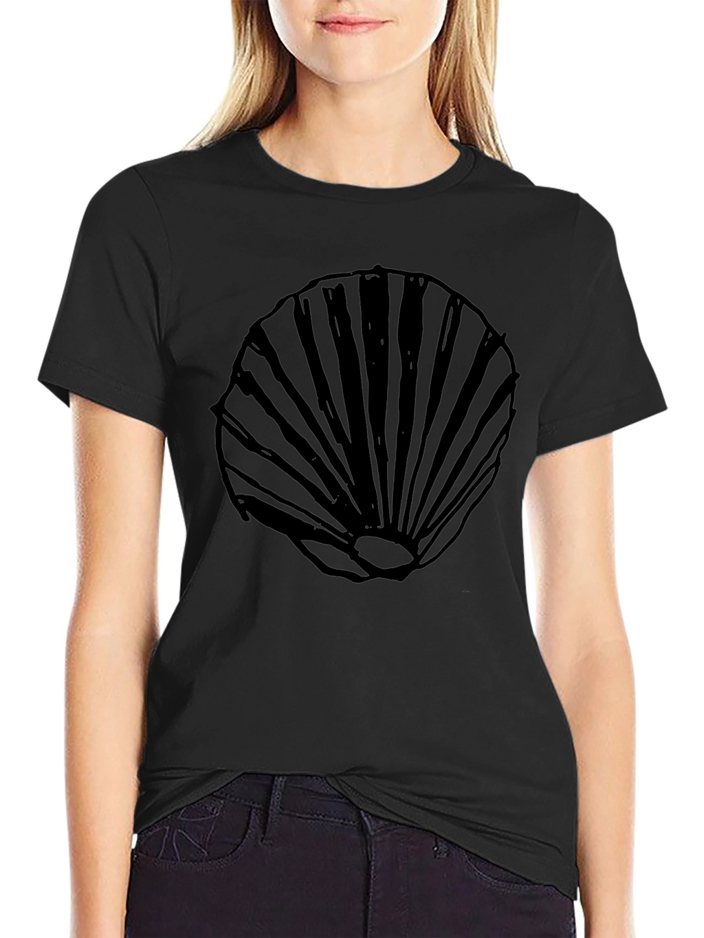 Black Seashell Graphic T-Shirt