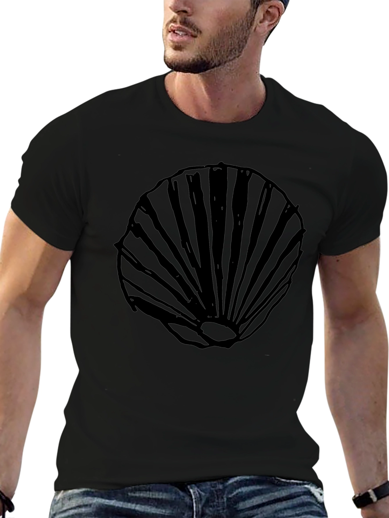 Black Seashell Graphic T-Shirt
