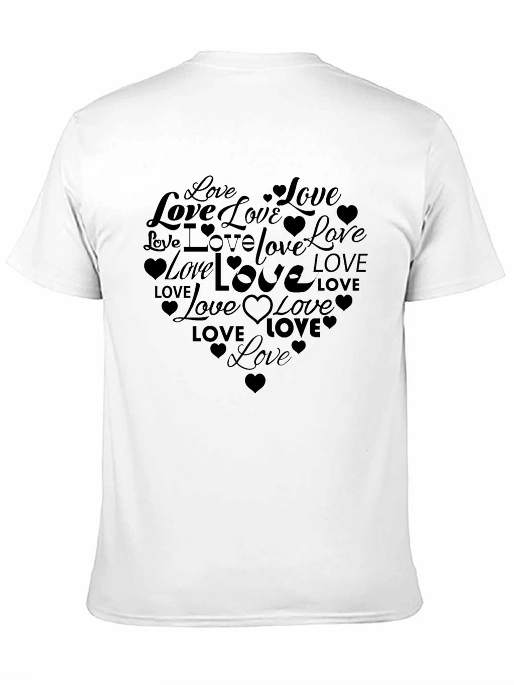 Love Heart Graphic Black T-Shirt