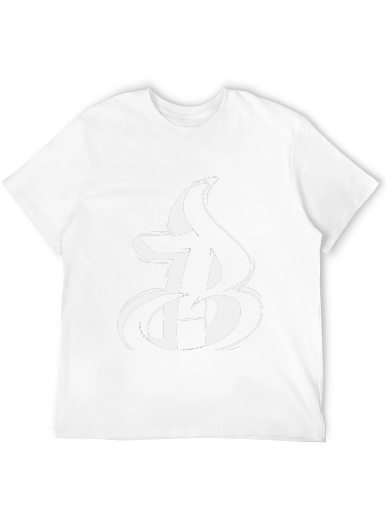 Bold Initial Graphic Tee - Black Cotton Blend T-Shirt