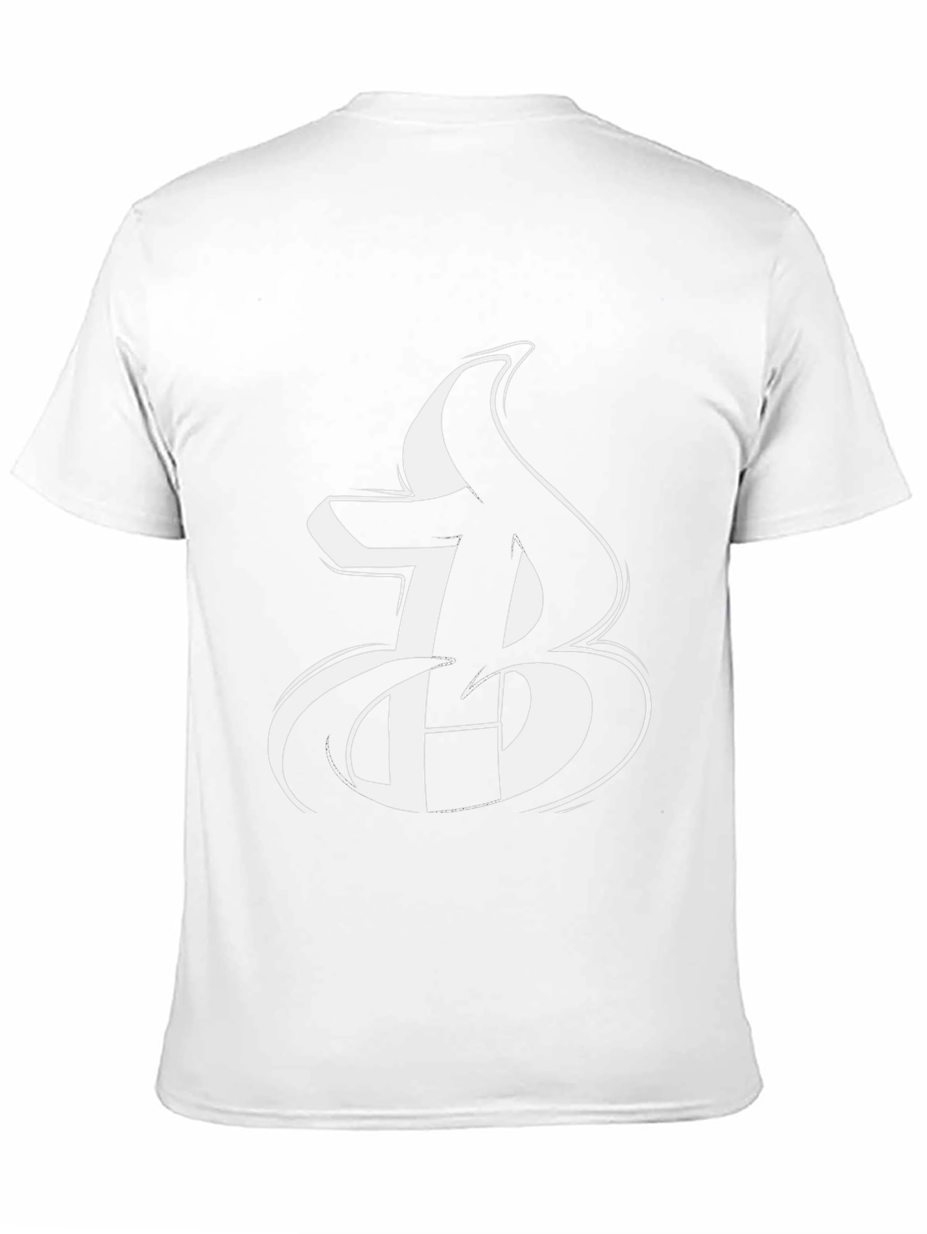 Bold Initial Graphic Tee - Black Cotton Blend T-Shirt