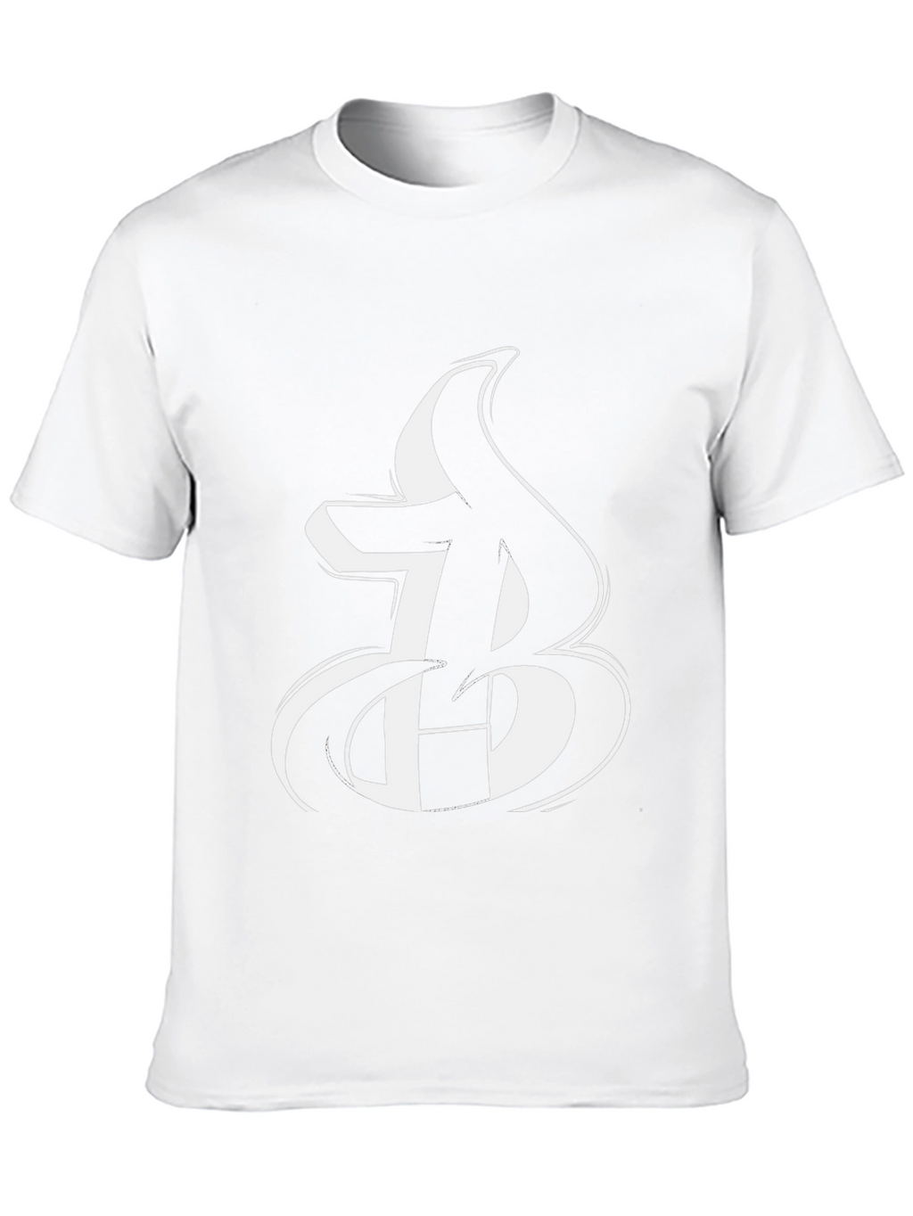 Bold Initial Graphic Tee - Black Cotton Blend T-Shirt