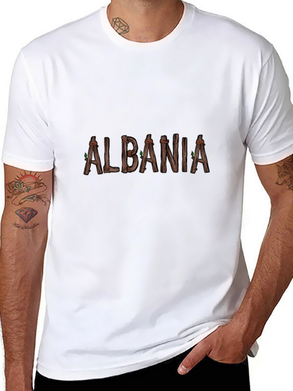 Albania Rustic Wood T-Shirt