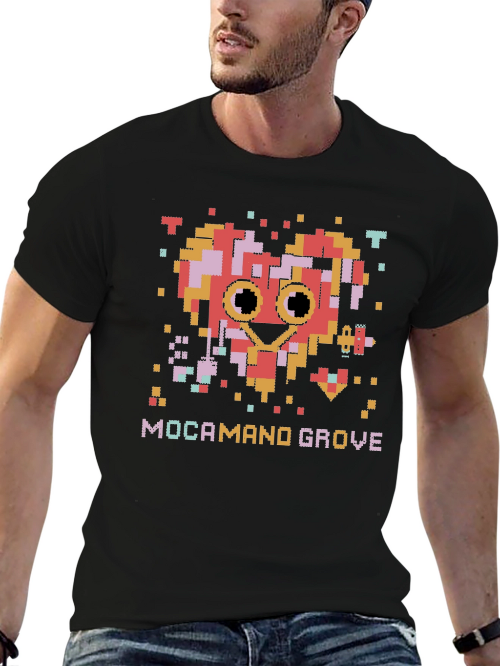 Pixel Heart Mocamand Grove Graphic Tee