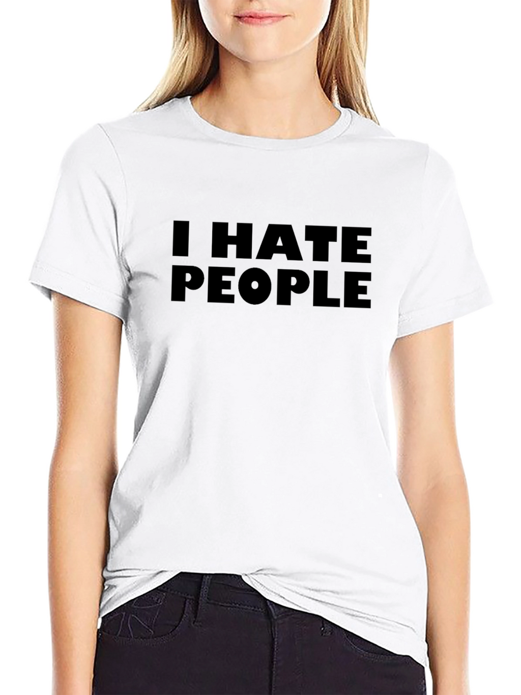 I Hate People Black Graphic T-Shirt