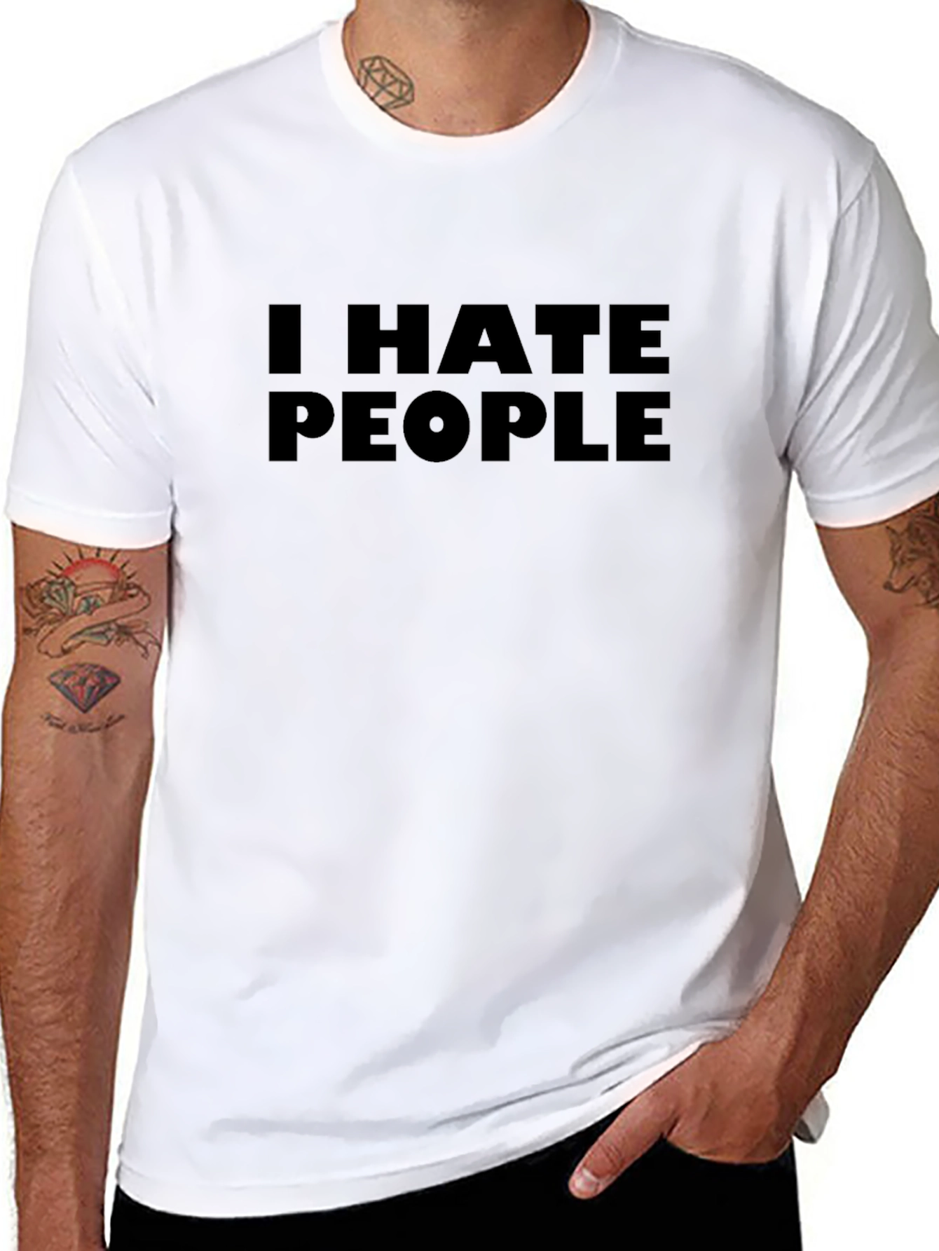 I Hate People Black Graphic T-Shirt