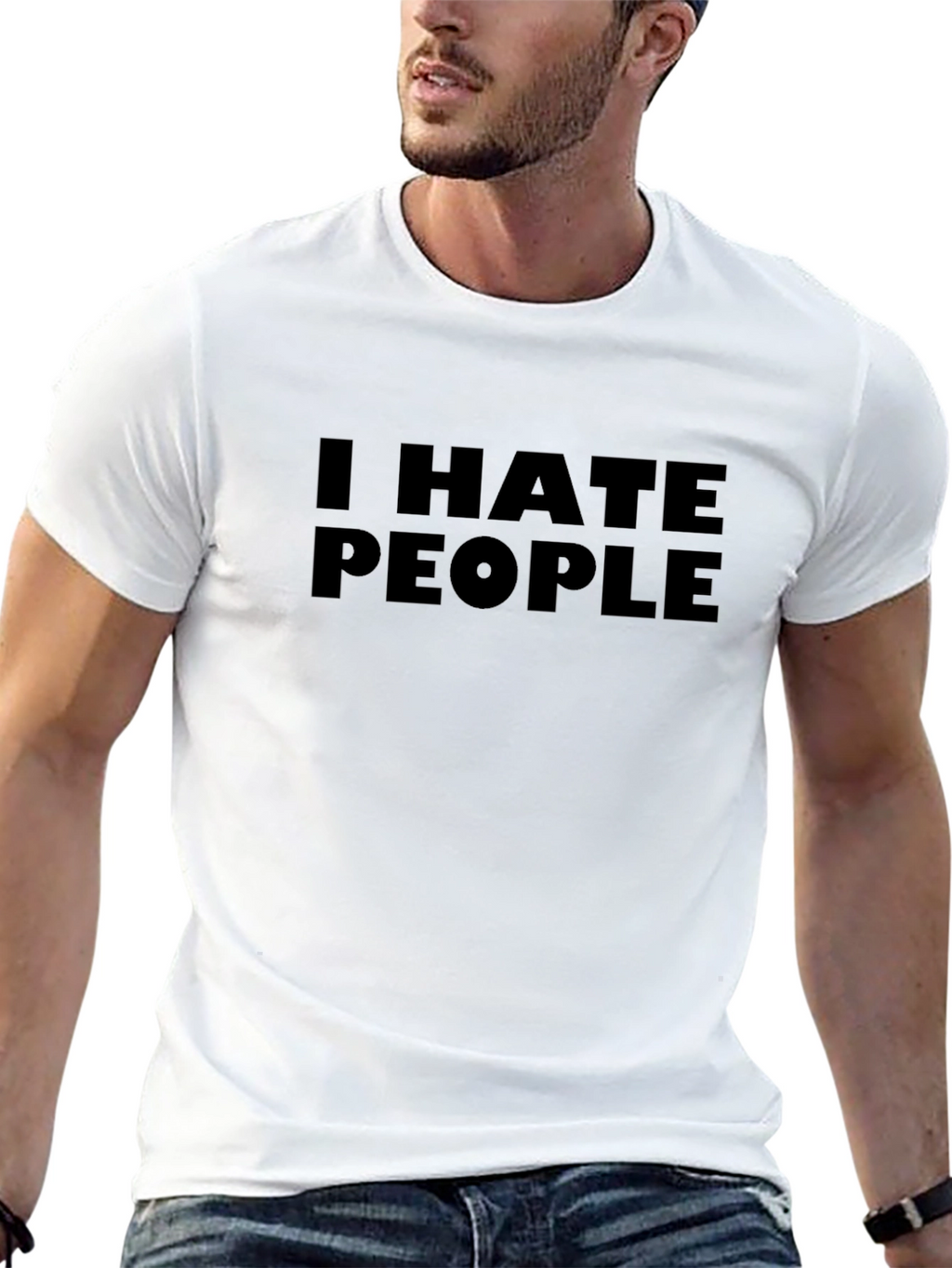I Hate People Black Graphic T-Shirt