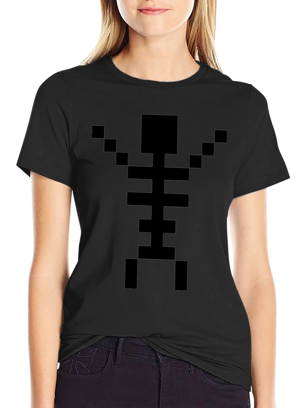 Pixel Skeleton Black T-Shirt