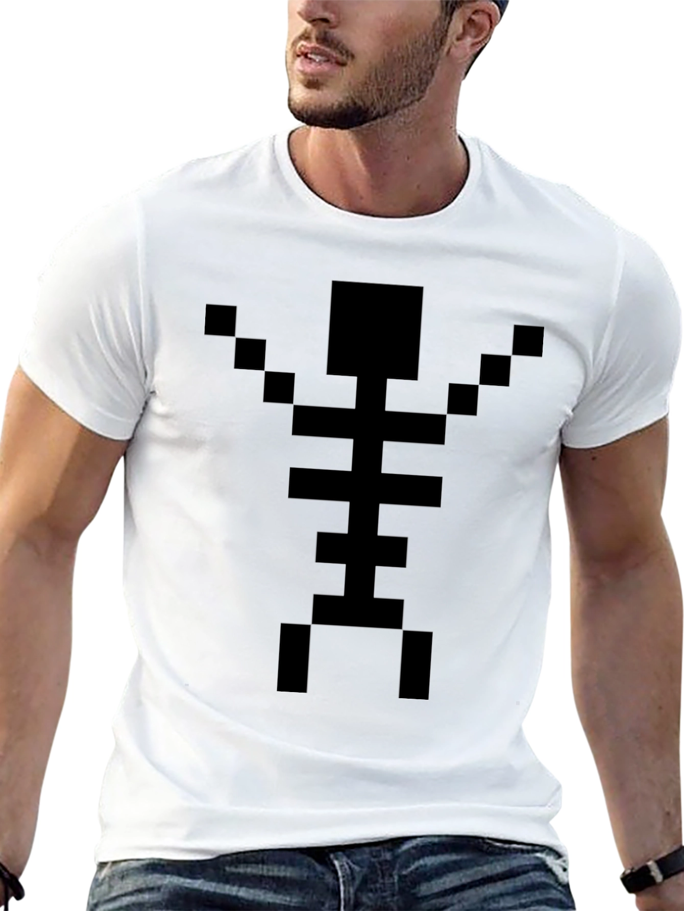 Pixel Skeleton Black T-Shirt