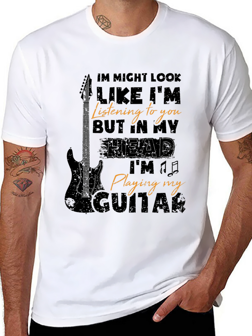 Musician T-Shirt: Guitar Player In My Head Tee
