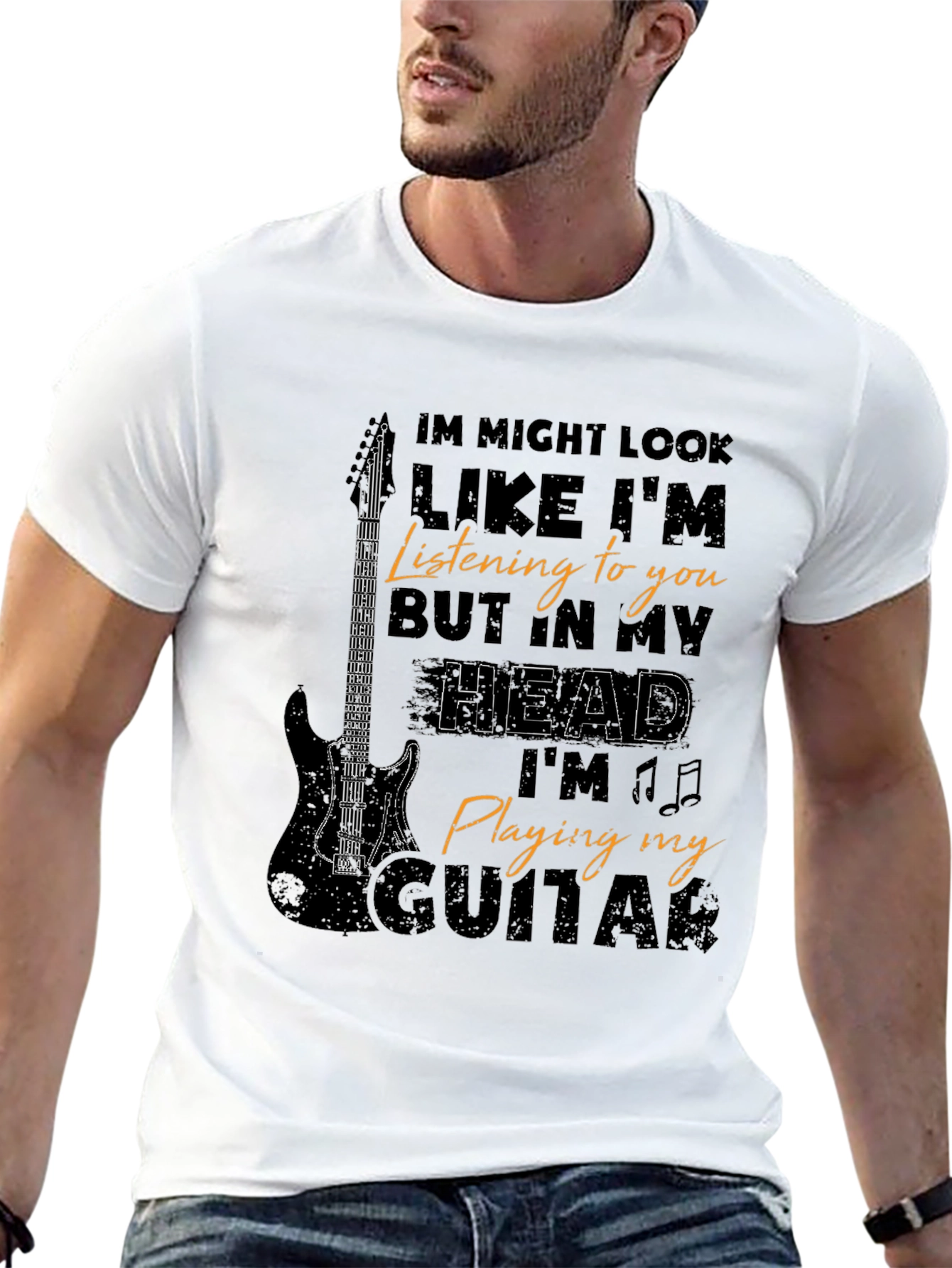 Musician T-Shirt: Guitar Player In My Head Tee
