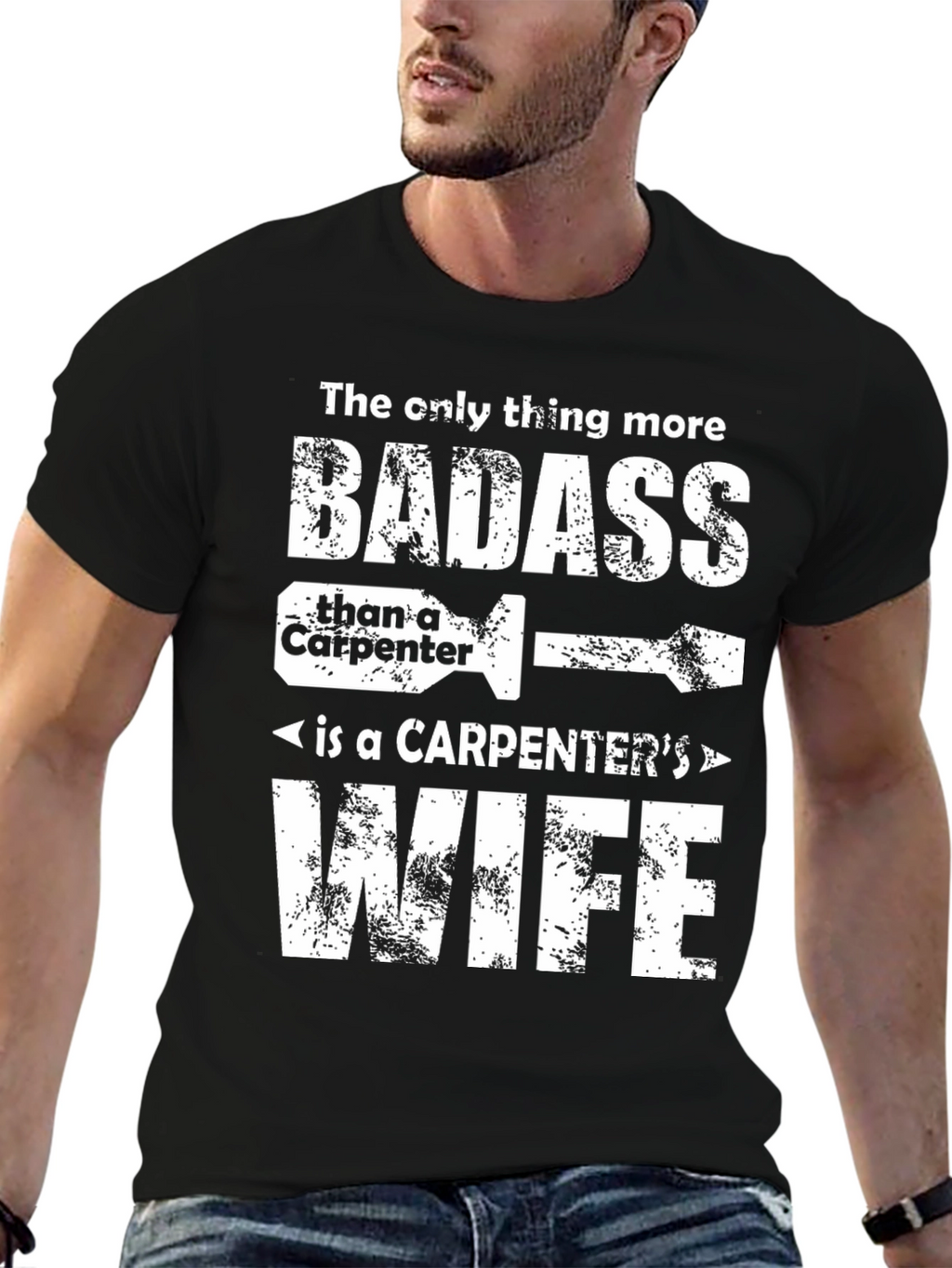 Carpenters Wife Badass Graphic T-Shirt - Black
