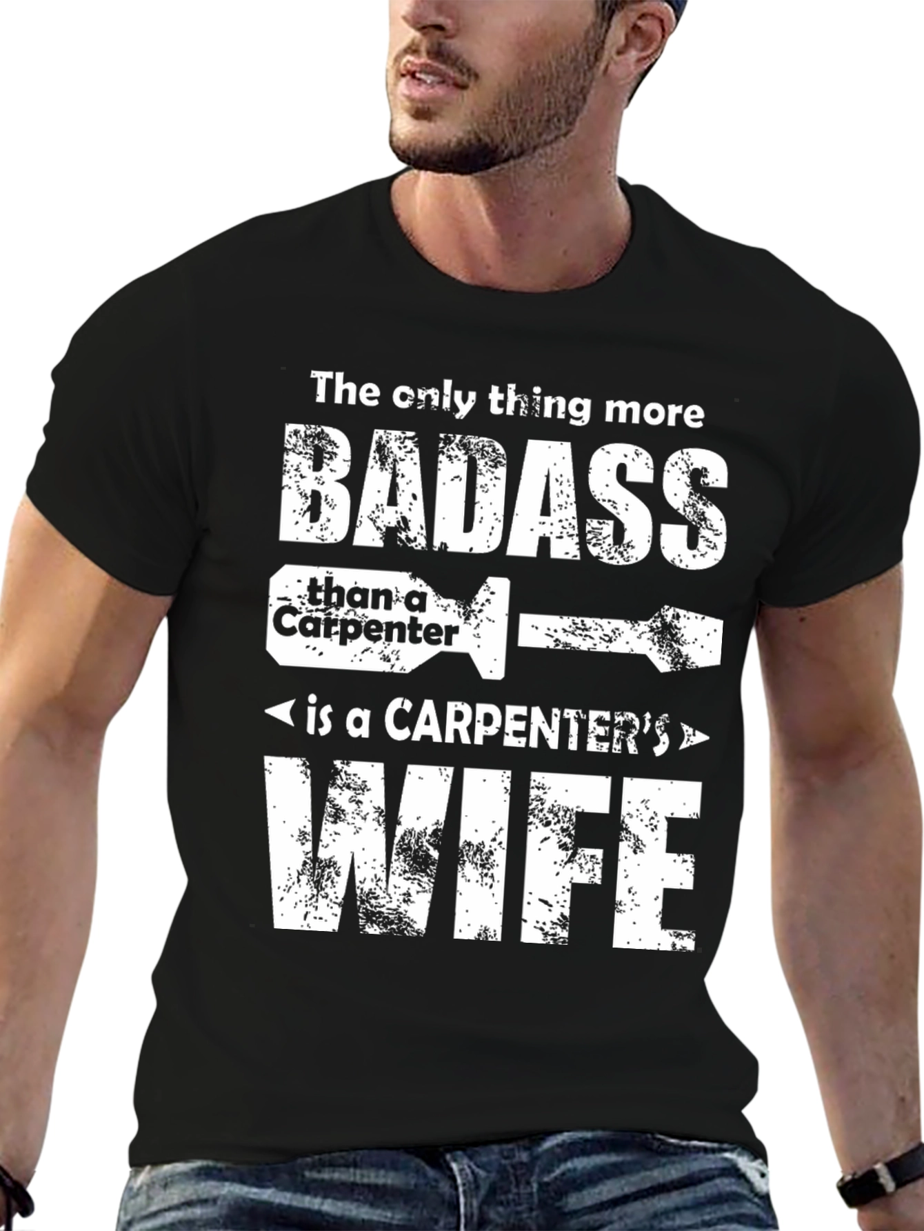 Carpenters Wife Badass Graphic T-Shirt - Black