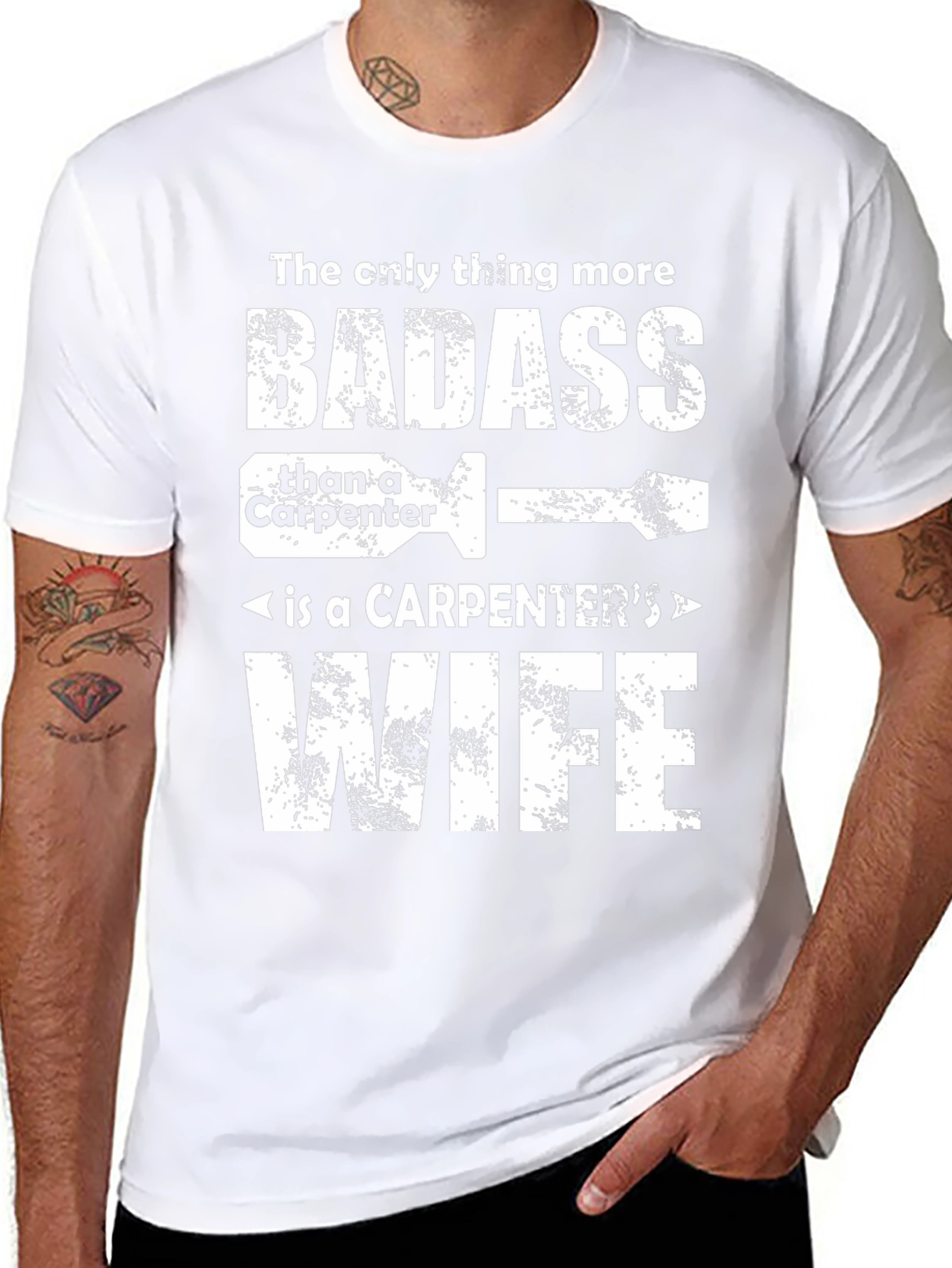 Carpenters Wife Badass Graphic T-Shirt - Black
