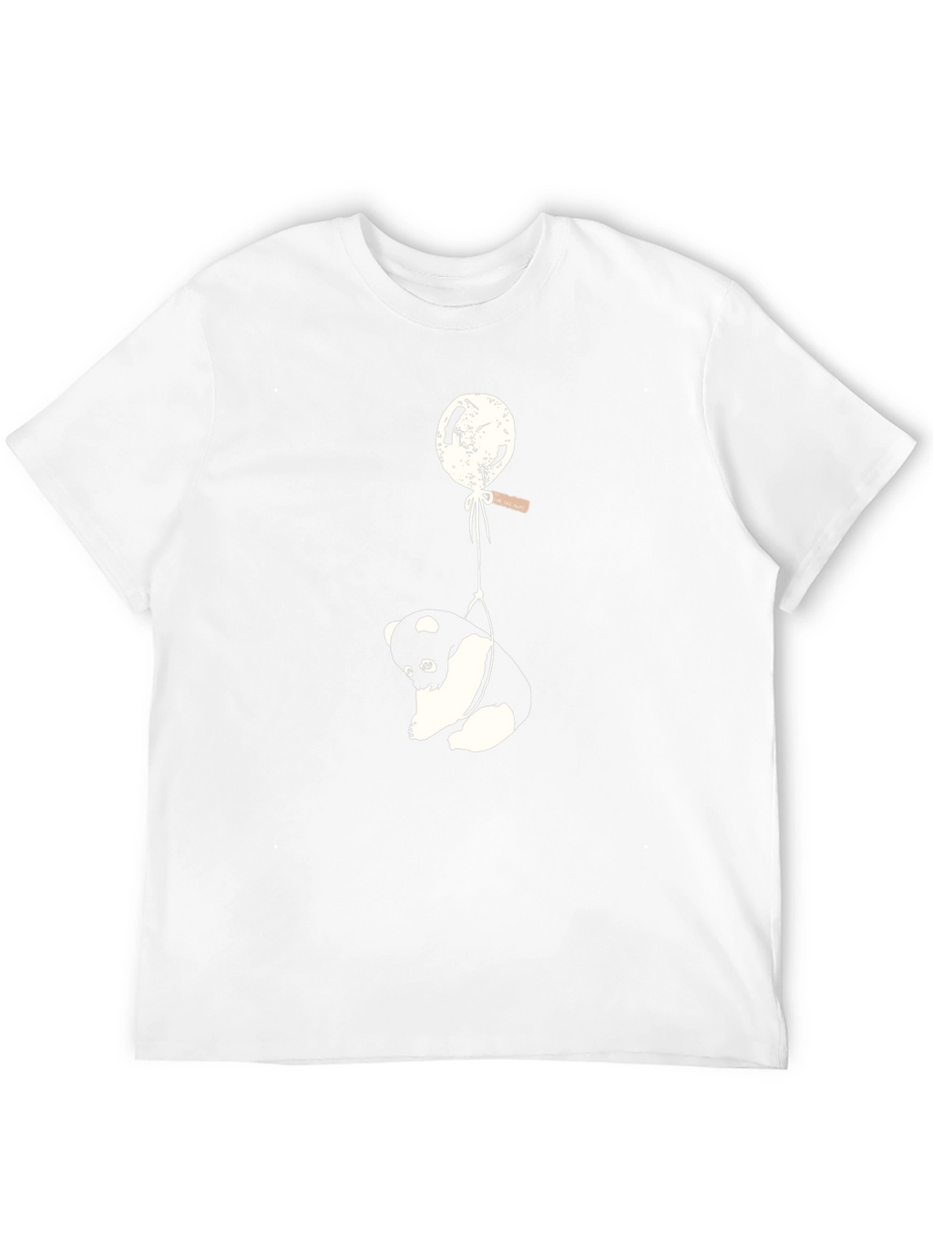Panda Balloon Graphic Tee - Relaxed Fit Black T-Shirt
