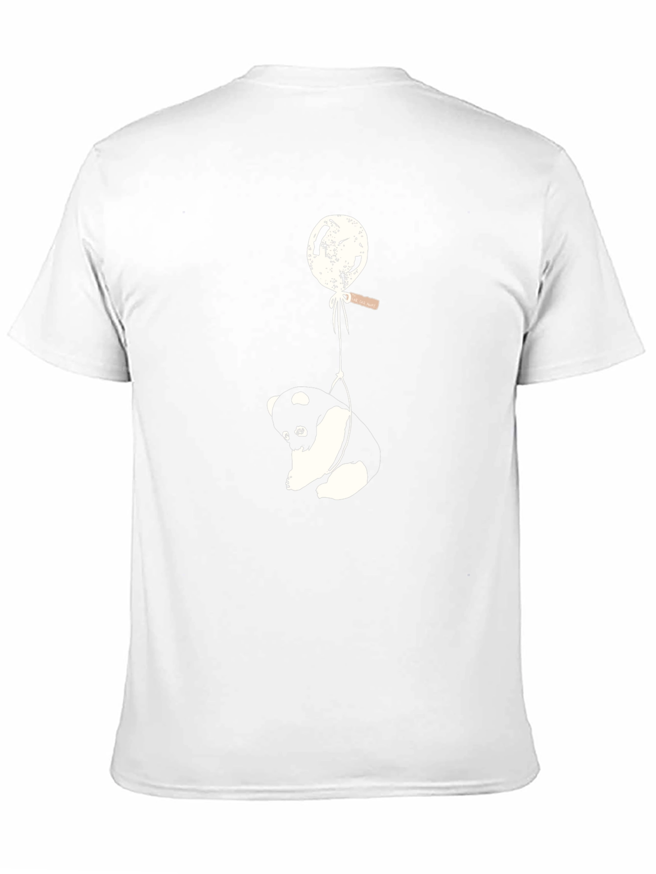 Panda Balloon Graphic Tee - Relaxed Fit Black T-Shirt