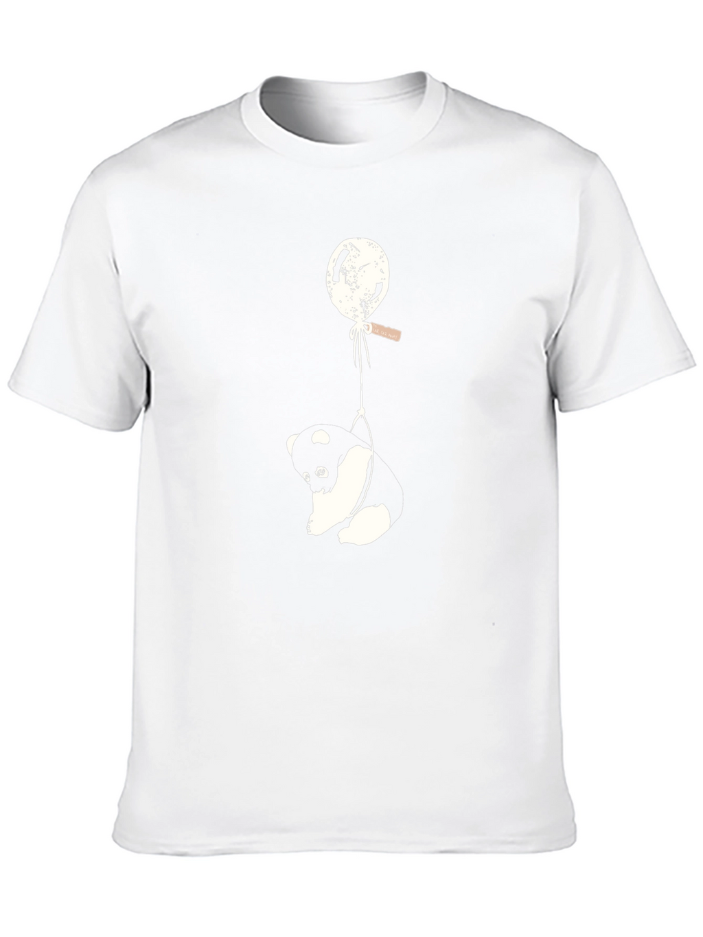 Panda Balloon Graphic Tee - Relaxed Fit Black T-Shirt