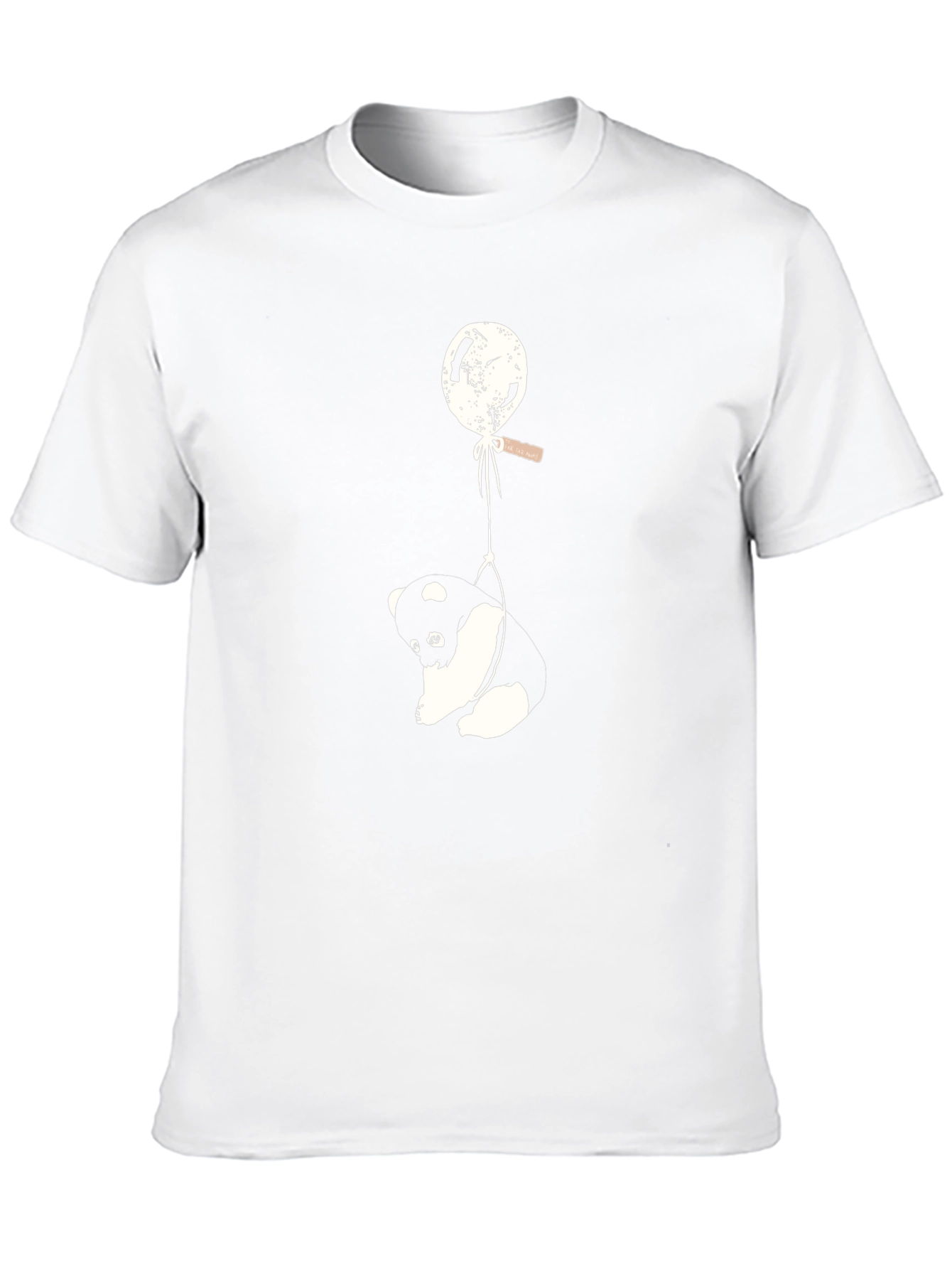 Panda Balloon Graphic Tee - Relaxed Fit Black T-Shirt