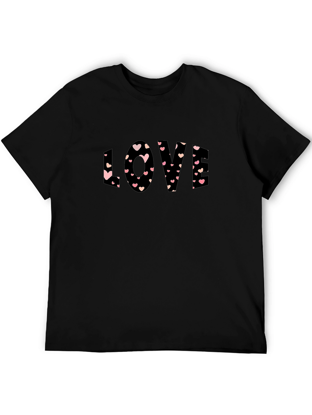 Love Heart Graphic Tee - Black Casual Shirt