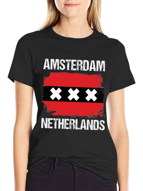 Amsterdam Netherlands Flag T-Shirt