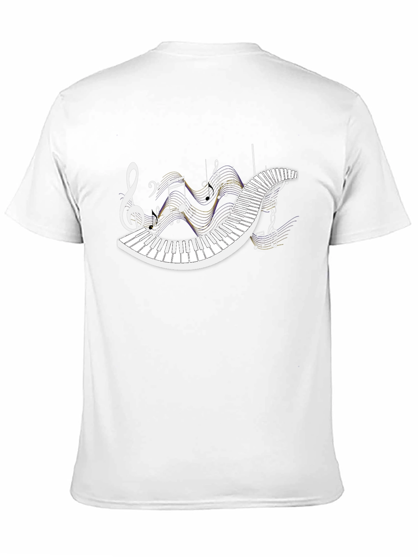 Musical Keyboard Notes T-Shirt - Black