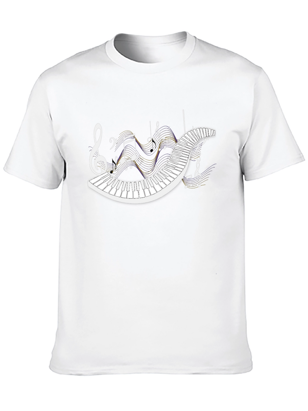 Musical Keyboard Notes T-Shirt - Black