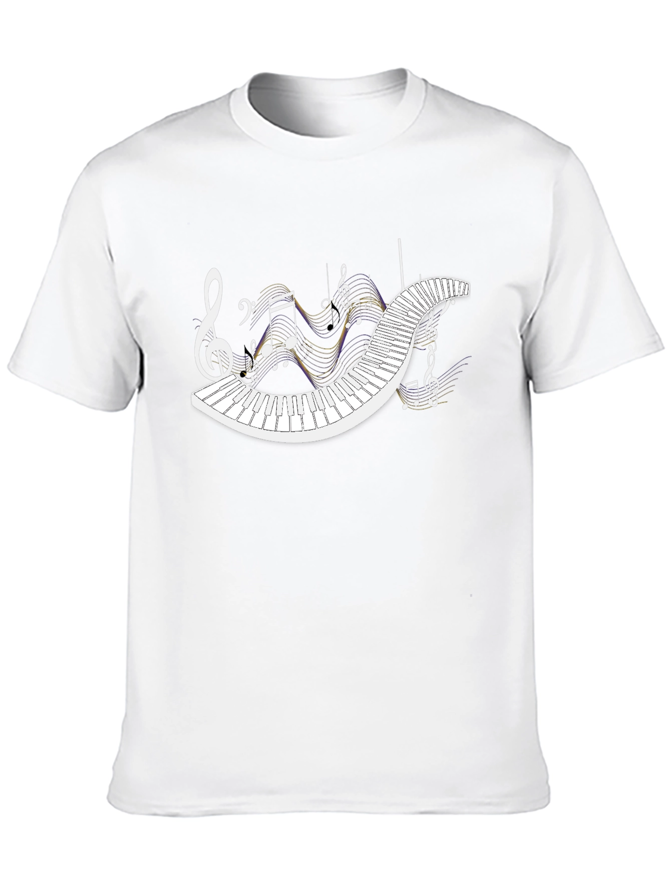Musical Keyboard Notes T-Shirt - Black