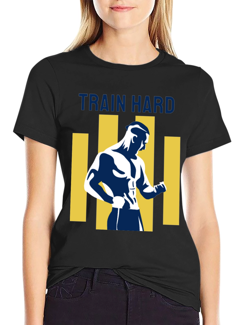 Mens Train Hard Graphic T-Shirt - Black