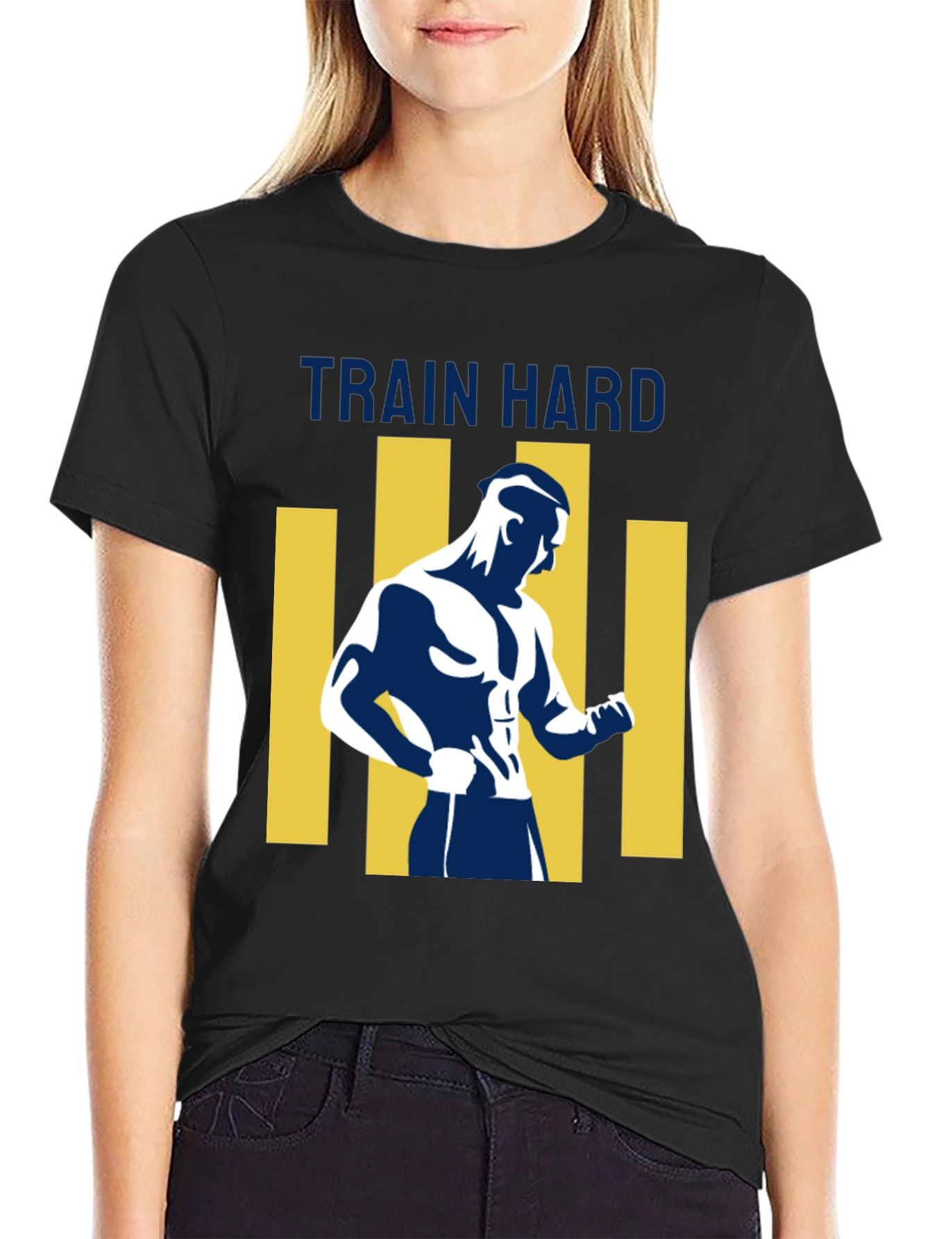 Mens Train Hard Graphic T-Shirt - Black