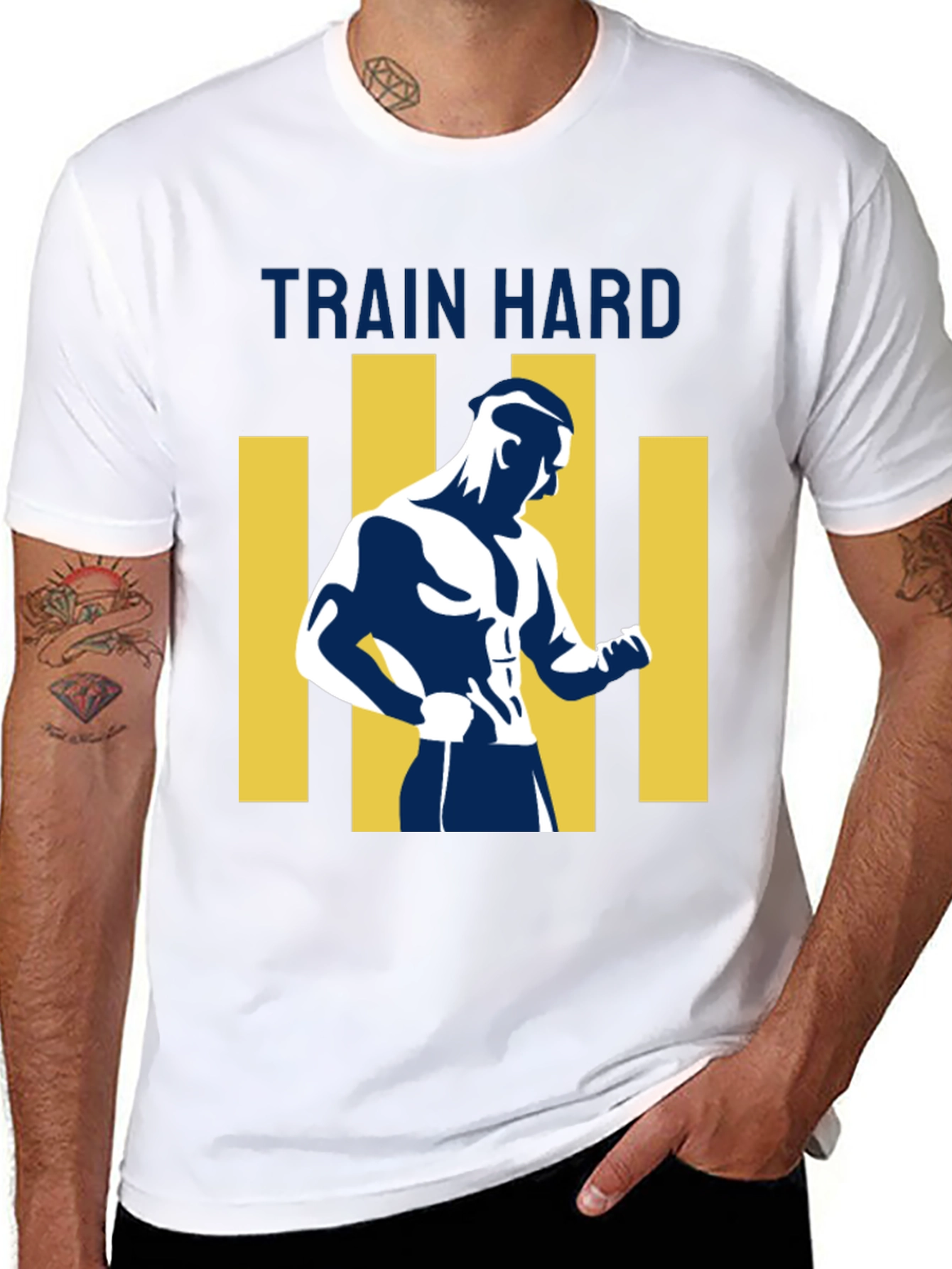 Mens Train Hard Graphic T-Shirt - Black